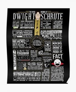 The Wise Words of Dwight Schrute (Dark Tee) Poster RB1801 product Offical The Office Merch