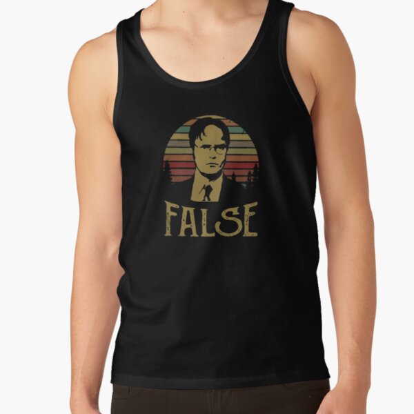 The Office Tank Tops Office TV Series Dwight Schrute False Vintage Graphic Tank Top RB1801 The Office Merch Shop