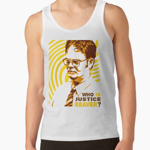 The Office Tank Tops - Office Dwight Schrute Who Is Justice Beaver? Tank Top RB1801 | The Shop