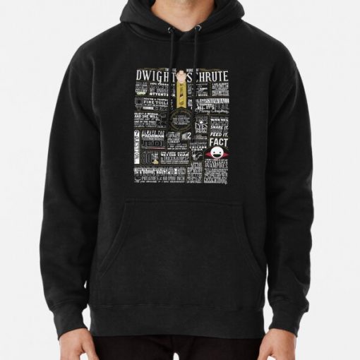 The Wise Words of Dwight Schrute (Dark Tee) Pullover Hoodie RB1801 product Offical The Office Merch