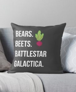 Bears. Beets. Battlestar Galactica. - The Office Throw Pillow RB1801 product Offical The Office Merch