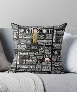 The Wise Words of Dwight Schrute (Dark Tee) Throw Pillow RB1801 product Offical The Office Merch