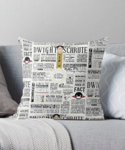 The Wise Words of Dwight Schrute (Light Tee) Throw Pillow RB1801 product Offical The Office Merch