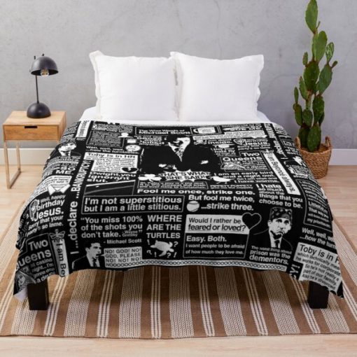 The Wise Words of Michael Scott Throw Blanket RB1801 product Offical The Office Merch